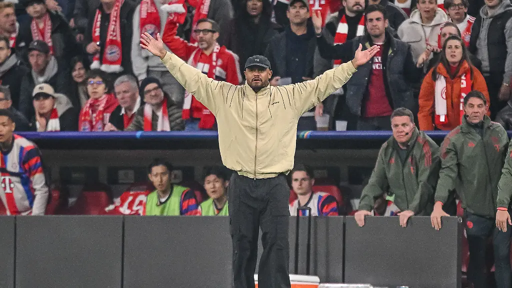 Trainer-Vincent-Kompany-FC-Bayern-Muenchen-gestures-during-the-UEFA-Champions-League-2025-26-Quarter-Final-Second-Leg-match-between-FC-Bayern-Muenchen-and-Real-Madrid-CF-at-Football-Arena-Munich-on-April-15-2026-in-Munich-Germany