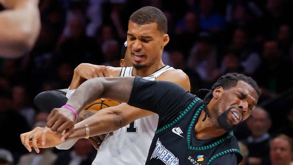 May-10-2026-Minneapolis-Minnesota-USA-San-Antonio-Spurs-center-Victor-Wembanyama-1-commits-a-level-two-flagrant-foul-against-Minnesota-Timberwolves-center-Naz-Reid-11-in-the-second-quarter-of-game-four-of-the-second-round-of-the-2026-NBA-Playoffs-at-Target-Center-Wembanyama-had-to-leave-the-game