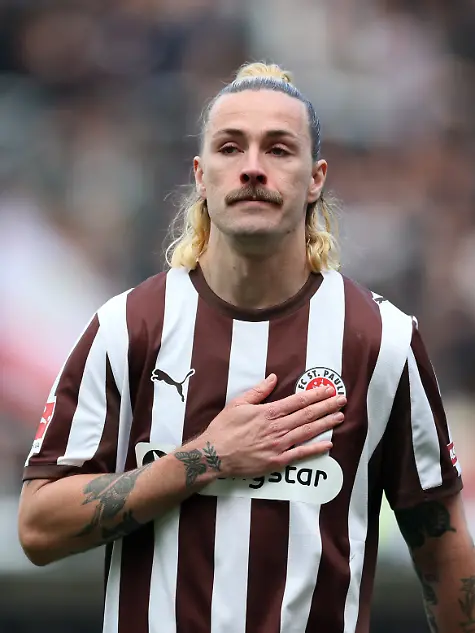 HAMBURG-GERMANY-MAY-16-Jackson-Irvine-of-FC-St-Pauli-looks-dejected-following-confirmation-of-the-teams-relegation-after-the-Bundesliga-match-between-FC-St-Pauli-and-VfL-Wolfsburg-at-Millerntor-Stadium-on-May-16-2026-in-Hamburg-Germany
