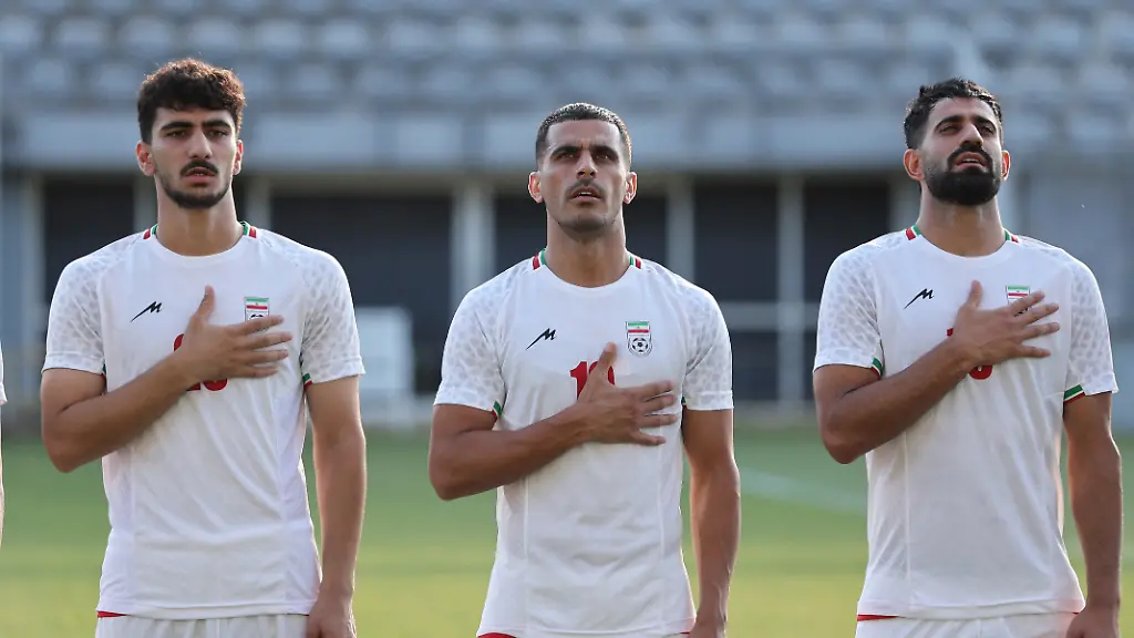 Soccer-Football-International-Friendly-Iran-v-Gambia-Mardan-Sports-Complex-Antalya-Turkey-May-29-2026-Iran-s-Amir-Razzaghinia-Ali-Nemati-and-Hossein-Kanani-line-up-during-the-national-anthems-before-the-match-REUTERS-Umit-Bektas