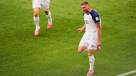 Bosnia-s-Jovo-Lukic-25-celebrates-after-scoring-the-opening-goal-during-the-World-Cup-Group-B-soccer-match-between-Canada-and-Bosnia-in-Toronto-Friday-June-12-2026