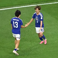 Fussball-WM-2026-Niederlande-Japan-Vorrunde-Gruppe-F-1-Spieltag-Dallas-Stadion-Japans-Keito-Nakamura-l-freut-sich-nach-seinem-Tor-zum-1-1-mit-Takefusa-Kubo