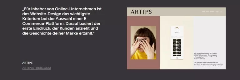 Screenshot eines Zitats auf der Squarespace Website. Die Squarespace Erfahrungen hinsichtlich der E-Commerce-Funktionen sind gut.