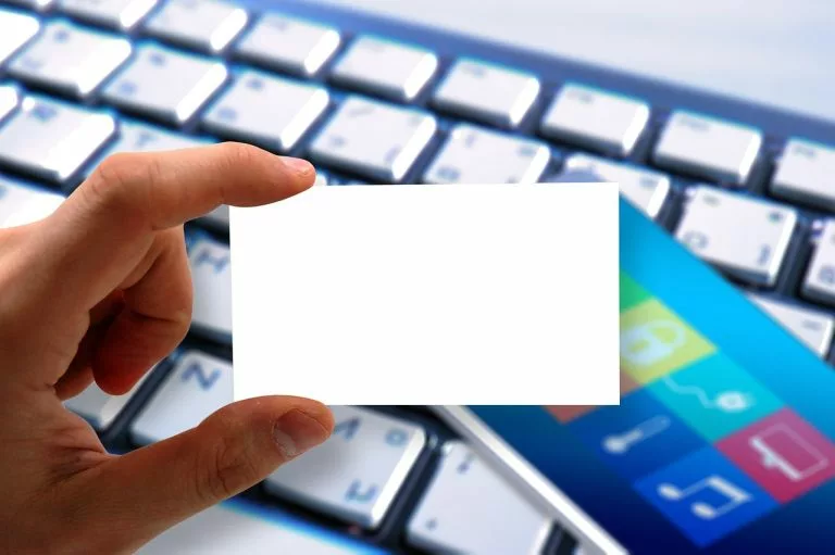 Tastatur, Hand, Visitenkarte, Logo